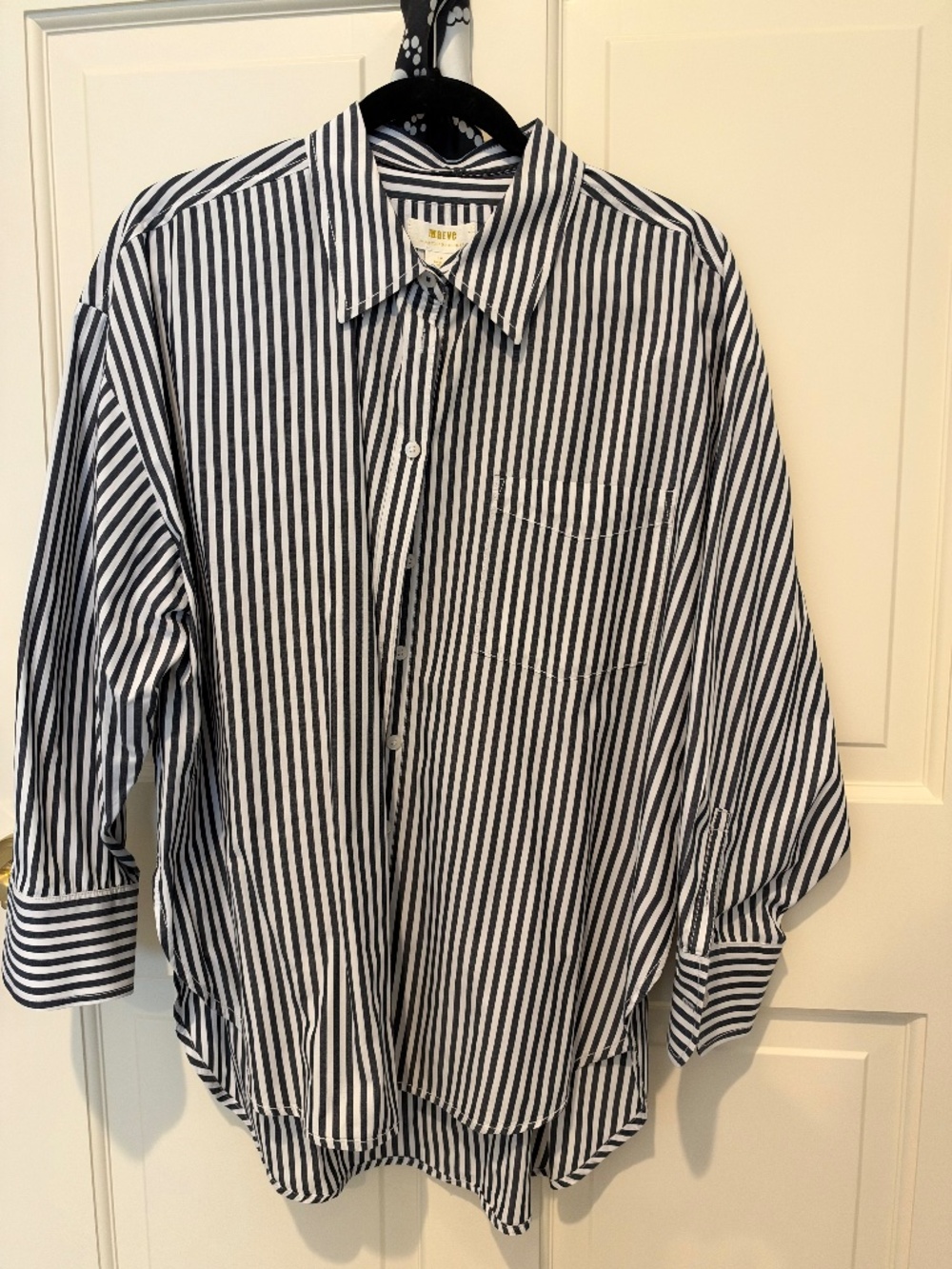 Maeve Bennet Striped Buttondown Shirt | Large Petite